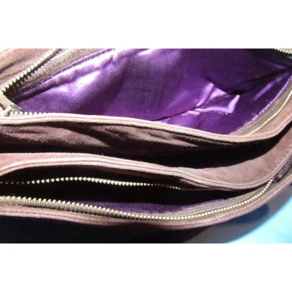 Fendi Shoulder Bag Multiple Hobo Brown Suede Purple Enamel - Picture 3 of 12